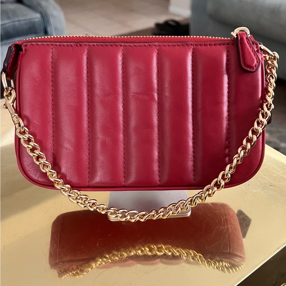 Coach Nolita 19 with Gold Chain and Leather Quilting in Red - Picture 5 of 5